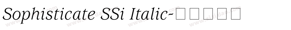 Sophisticate SSi Italic字体转换